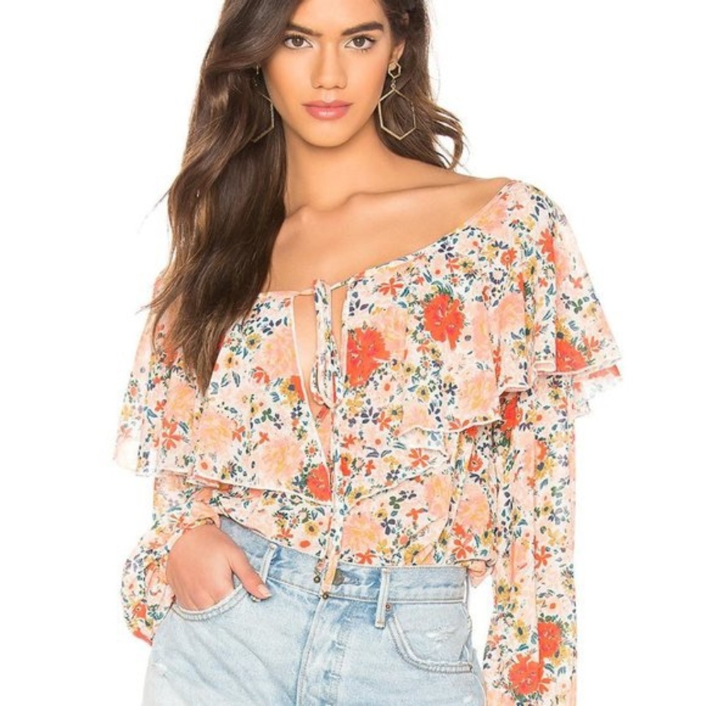 FREE PEOPLE Say It To Me Floral Bodysuit